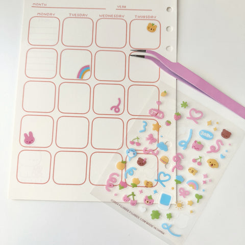 Clear Deco Doodles Sticker Sheet