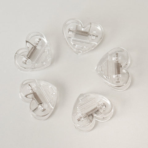 Clear Heart Stationery Clips