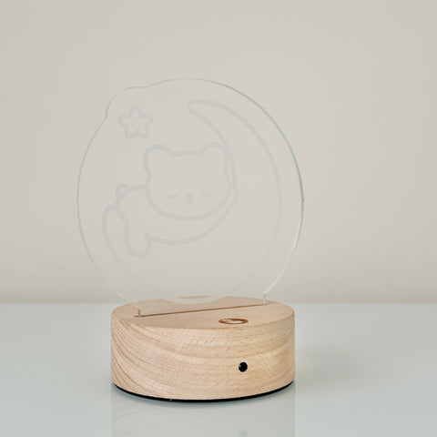 Moon Baby Teddy Night Light Lamp