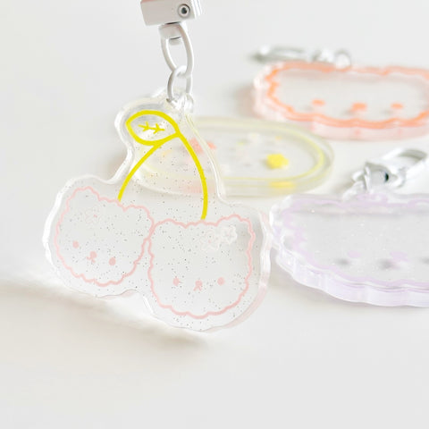 Cherry Bears Doodle Keychain