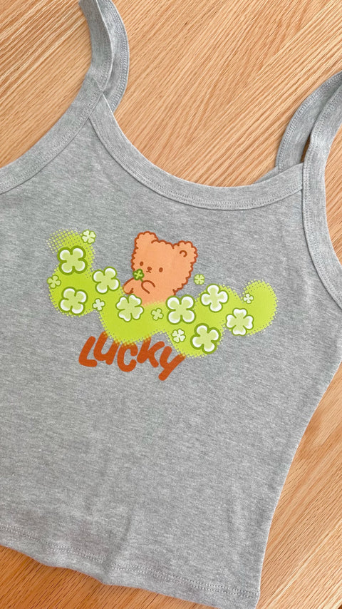 Teddy Lucky Y2K Cropped Tank Top
