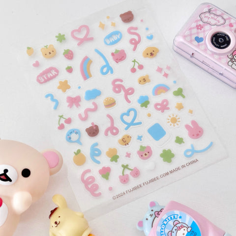 Clear Deco Doodles Sticker Sheet