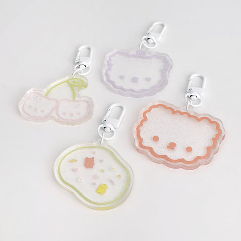 Cherry Bears Doodle Keychain