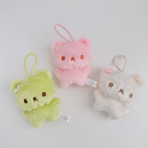 Vanilla Mochi Bear Plush Keychain