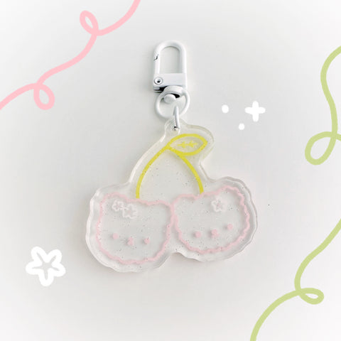 Cherry Bears Doodle Keychain