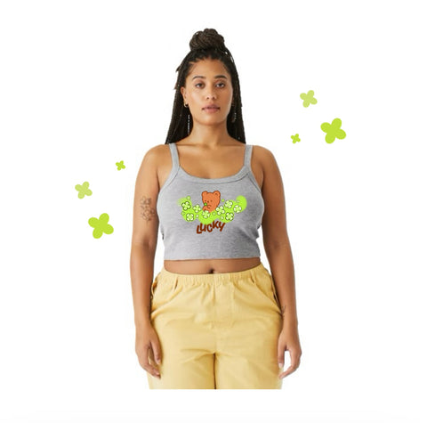 Teddy Lucky Y2K Cropped Tank Top