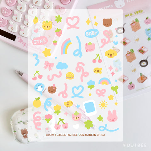 Clear Deco Doodles Sticker Sheet