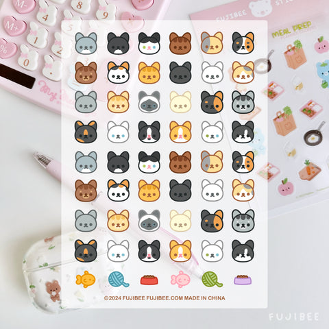 Cats Clear Sticker Sheet