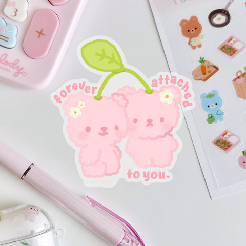 Attached To You Cherry Bears Vinyl Sticker