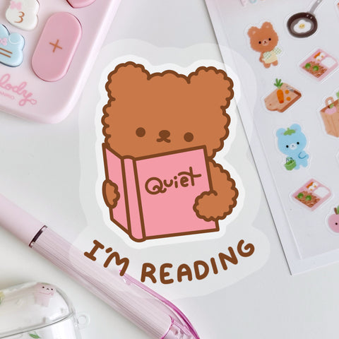 Quiet I'm Reading Vinyl Sticker