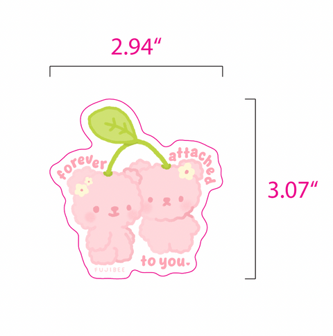 Attached To You Cherry Bears Vinyl Sticker