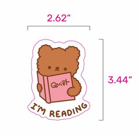 Quiet I'm Reading Vinyl Sticker