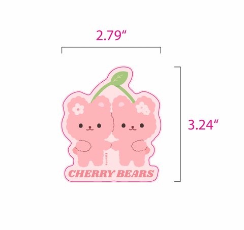 Cherry Bears Matte Vinyl Sticker
