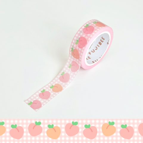 Peach Gingham Washi Tape