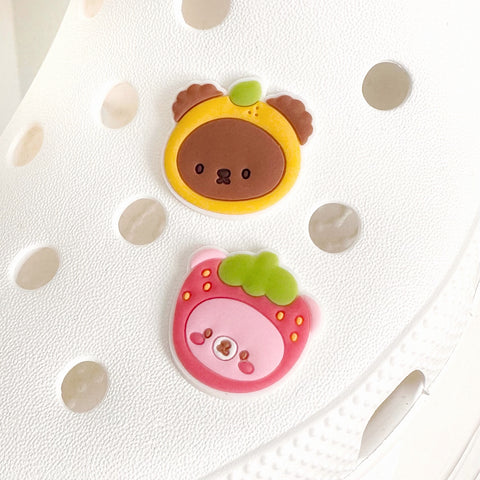 Strawberry Bear Shoe Charm