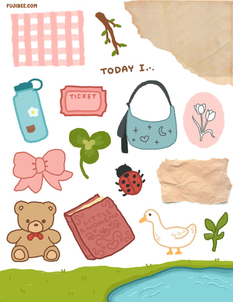 Junk Journal Page #1 - Reading at the Park