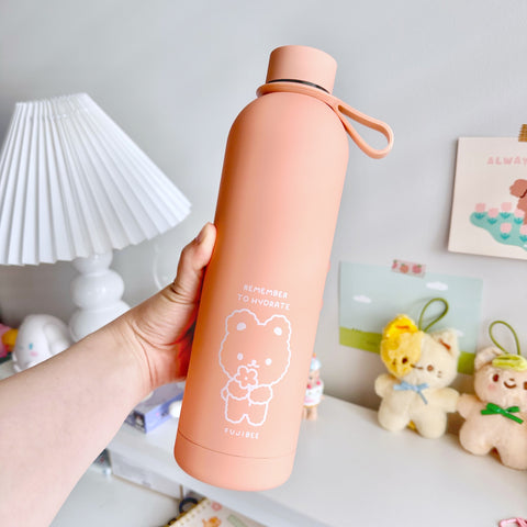 Peach Pink - Cute Insulated Steel Water Bottle