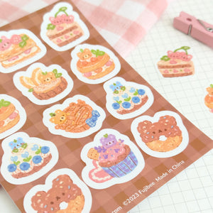 Bear Bakery Treats Sticker Sheet