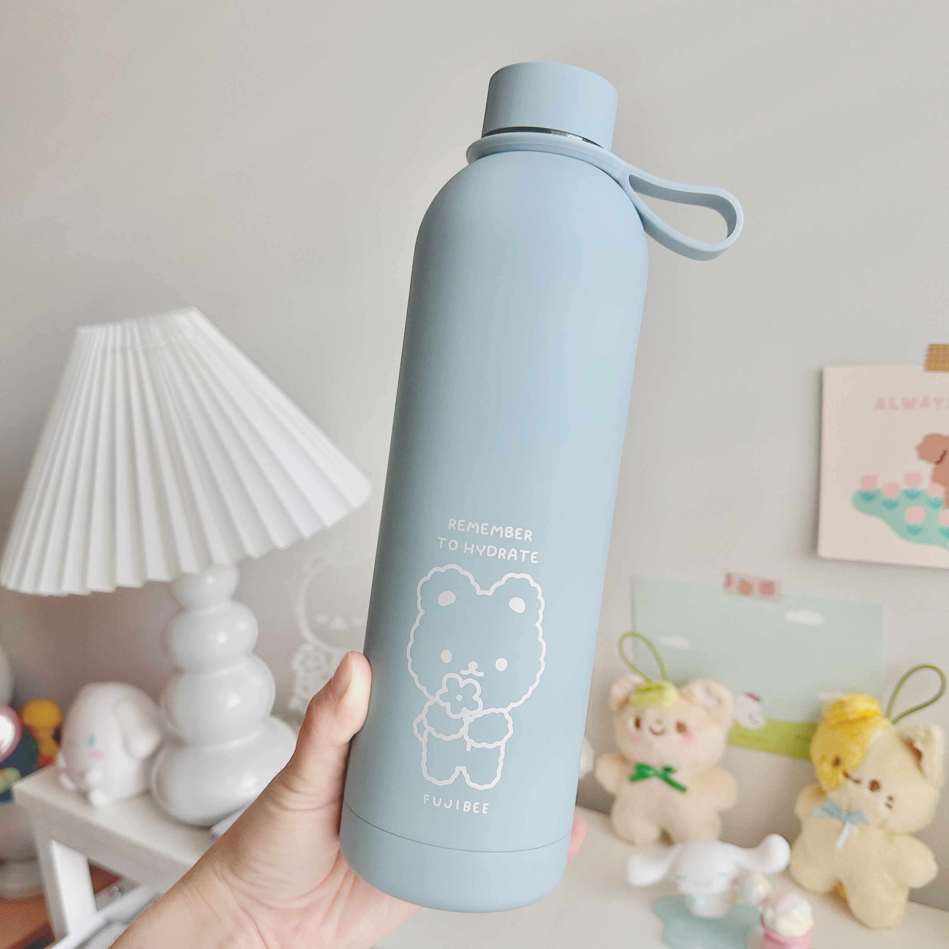 Cola Shaped Insulated Stainless Steel Water Bottle 25oz Sky Blue SF312503