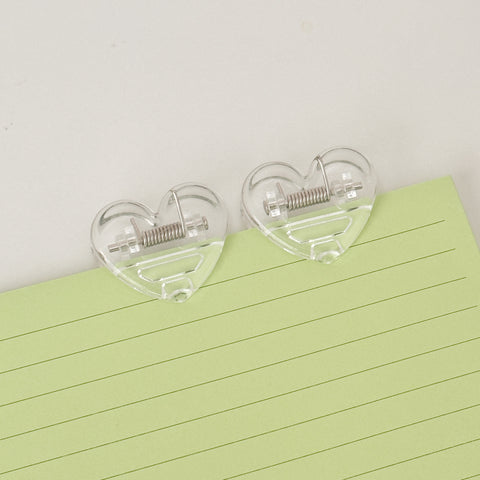 Clear Heart Stationery Clips