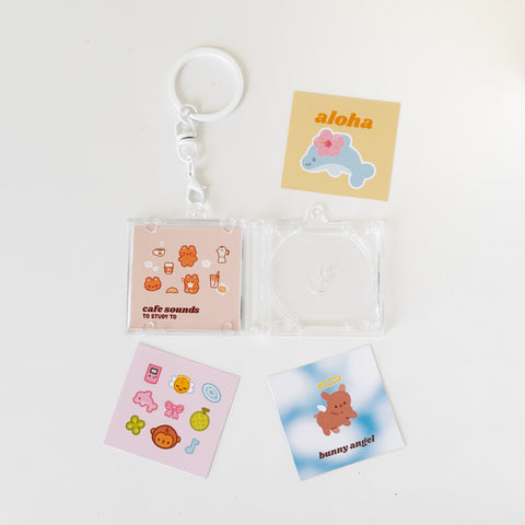 CD Case Customizable Charm Keychain