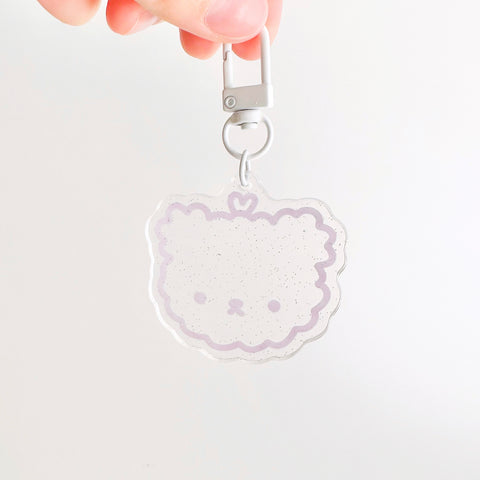 Lavender Bear Doodle Keychain