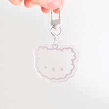 Load image into Gallery viewer, Lavender Bear Doodle Keychain
