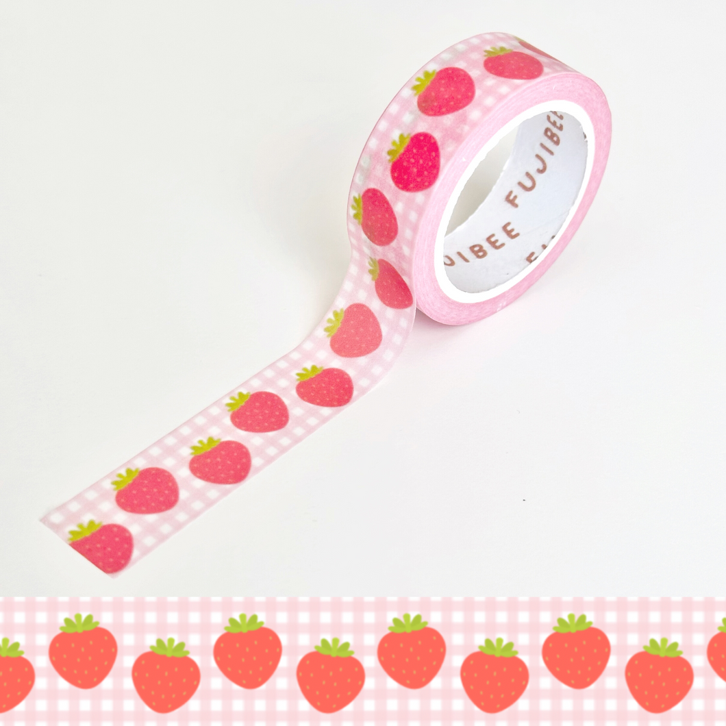 Strawberry Gingham Washi Tape