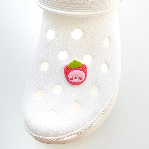 Strawberry Bear Shoe Charm