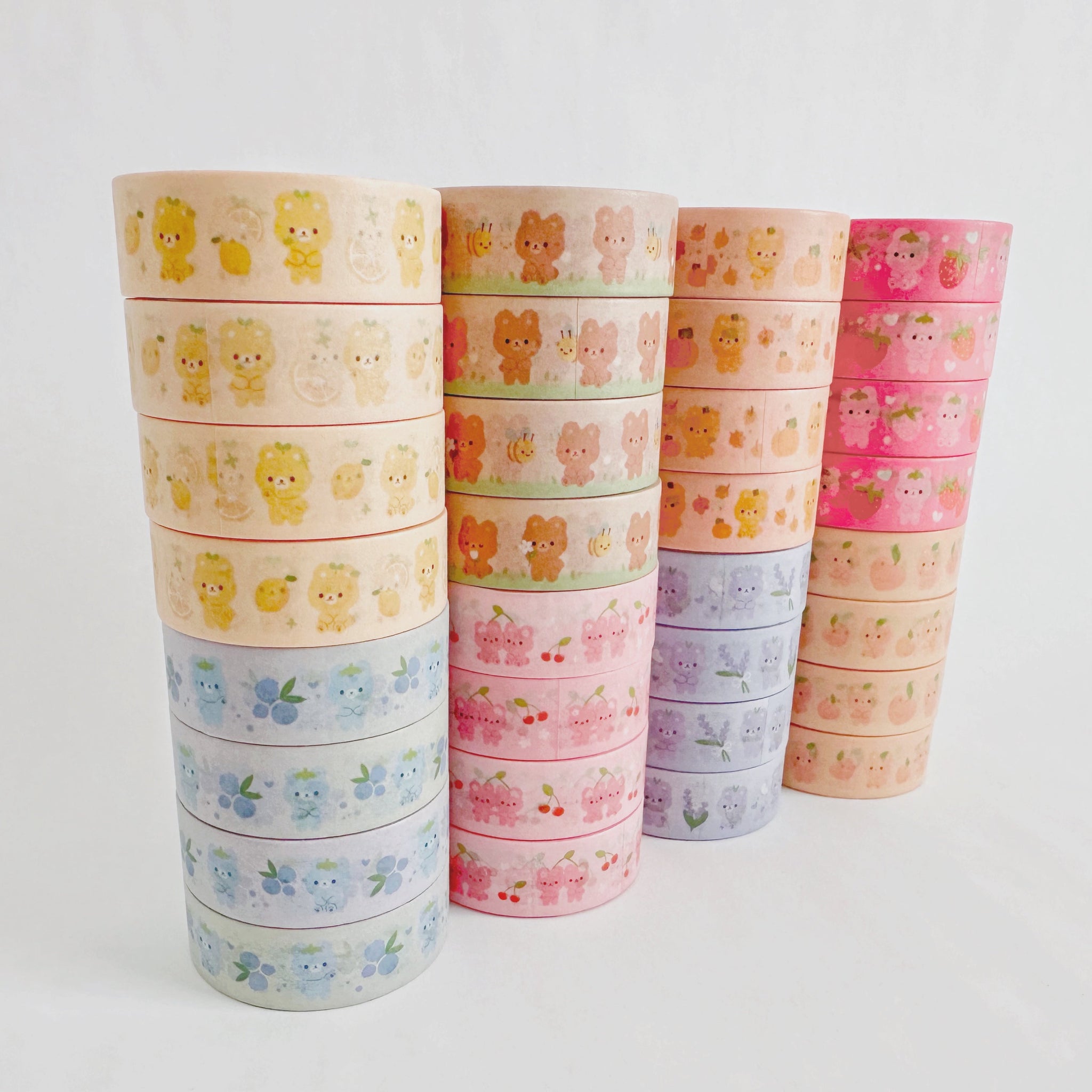 Peach Heart Love Cherry Bear Washi Tape Pocket Decorative - Temu