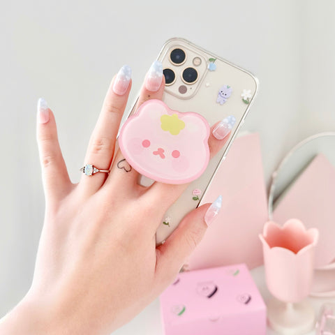 Lemon Bear Glossy Glitter Phone Holder